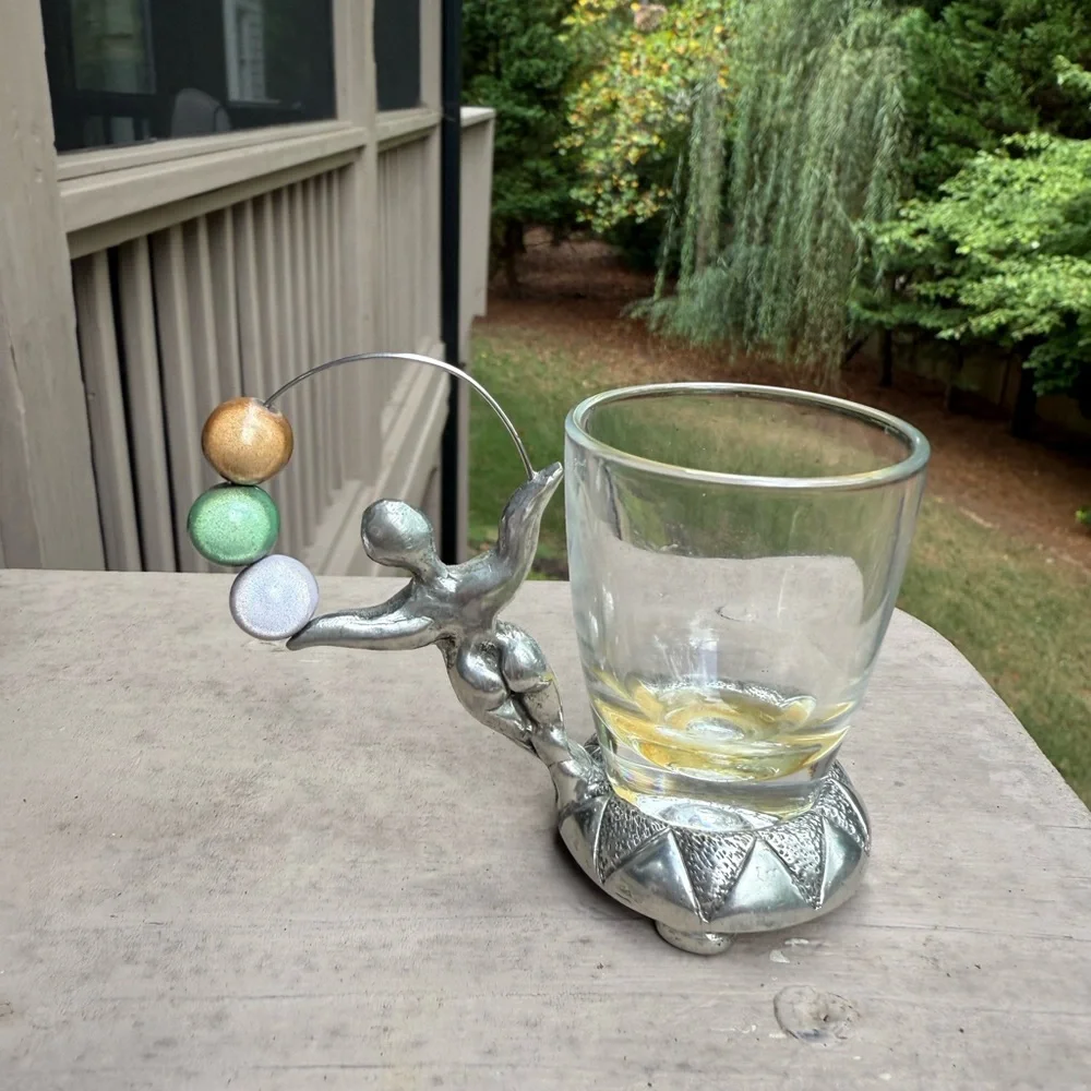 Set of 2 Sheffield A Bodemod Fine Pewter shot glasses
